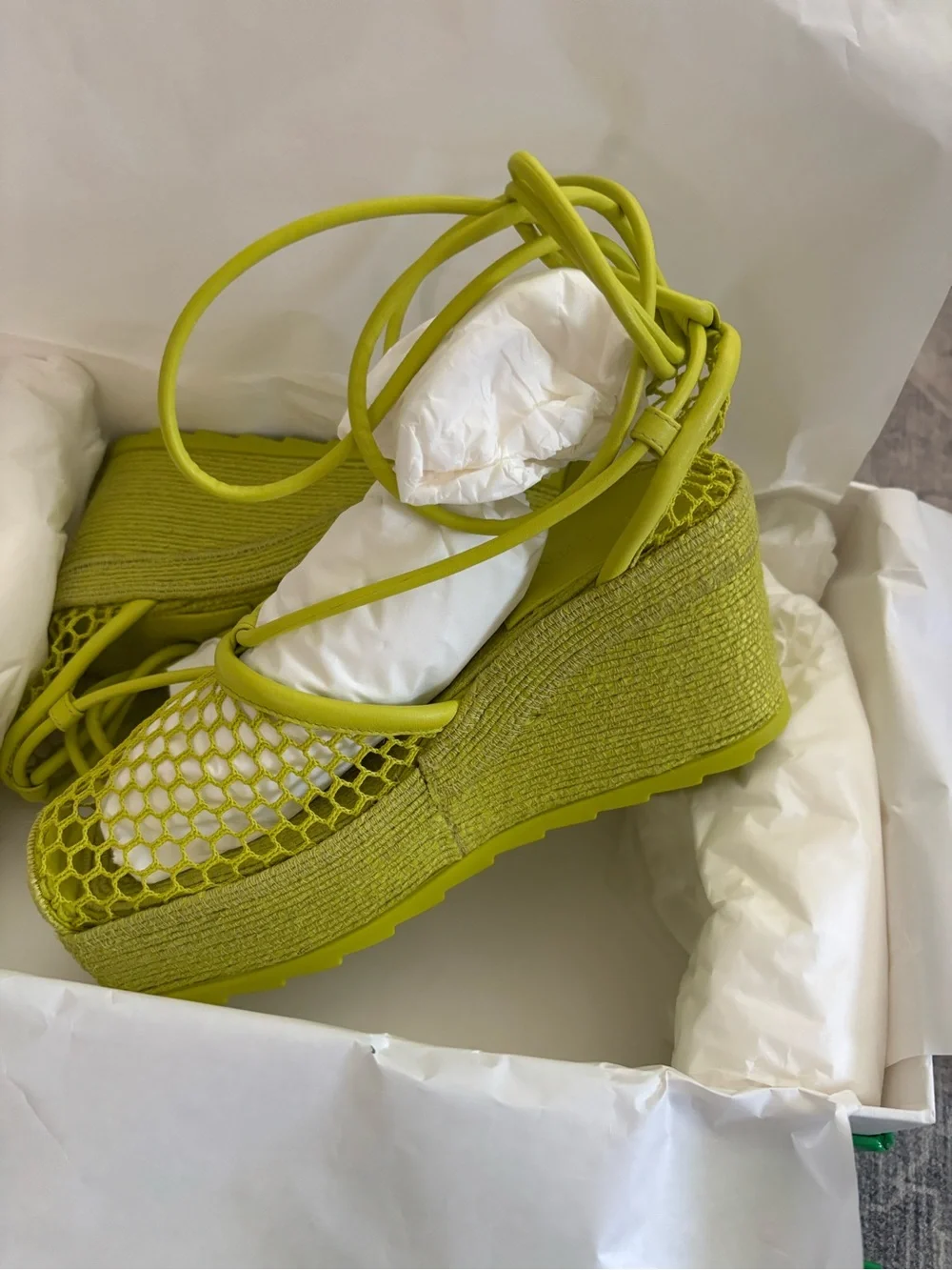 Bottega Veneta Lace Up Espadrille Platforms